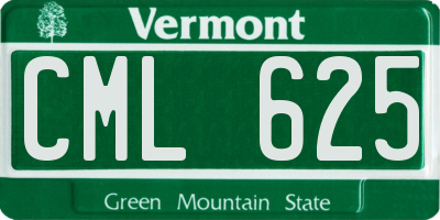 VT license plate CML625