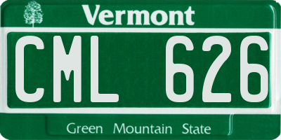 VT license plate CML626