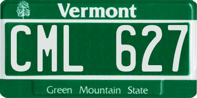 VT license plate CML627