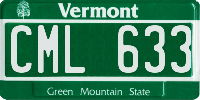 VT license plate CML633