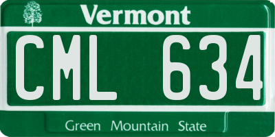 VT license plate CML634