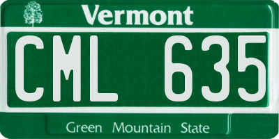 VT license plate CML635