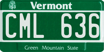 VT license plate CML636