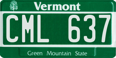 VT license plate CML637