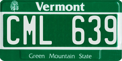 VT license plate CML639