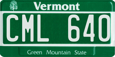 VT license plate CML640