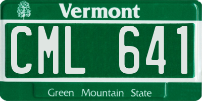 VT license plate CML641