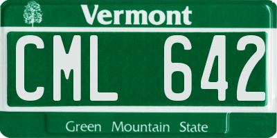 VT license plate CML642