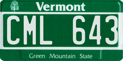 VT license plate CML643