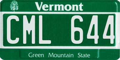 VT license plate CML644