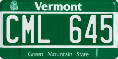 VT license plate CML645