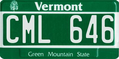 VT license plate CML646