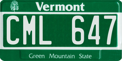 VT license plate CML647
