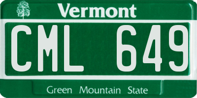 VT license plate CML649