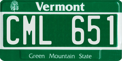 VT license plate CML651