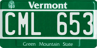 VT license plate CML653
