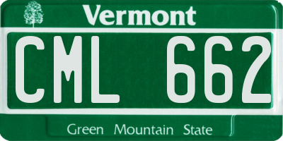 VT license plate CML662