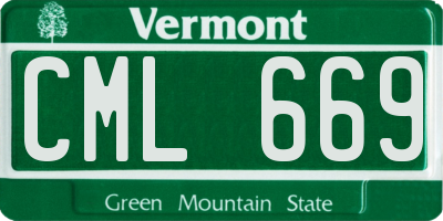 VT license plate CML669