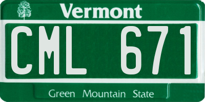 VT license plate CML671