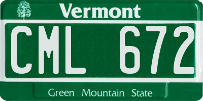 VT license plate CML672