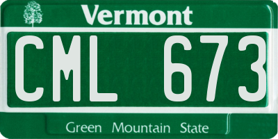 VT license plate CML673