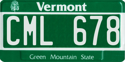 VT license plate CML678