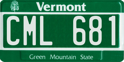 VT license plate CML681
