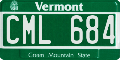 VT license plate CML684