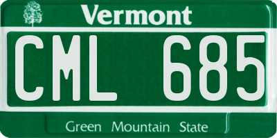 VT license plate CML685