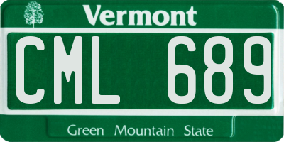 VT license plate CML689