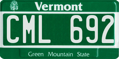 VT license plate CML692