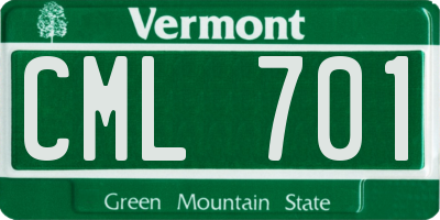 VT license plate CML701