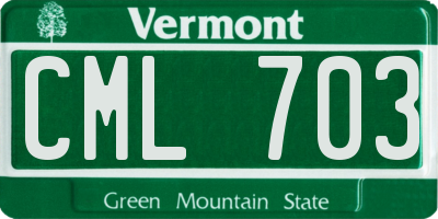 VT license plate CML703
