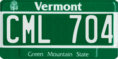 VT license plate CML704