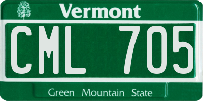 VT license plate CML705