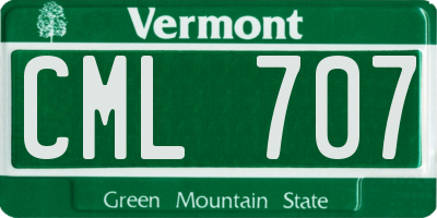 VT license plate CML707