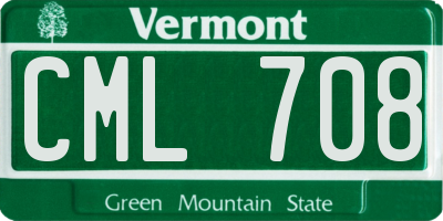 VT license plate CML708