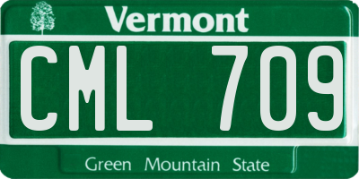 VT license plate CML709