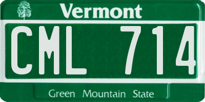 VT license plate CML714