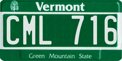 VT license plate CML716
