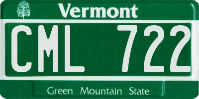 VT license plate CML722