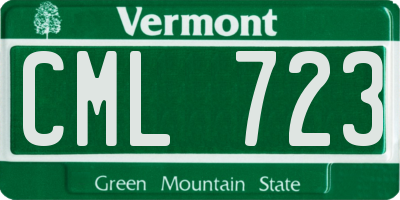 VT license plate CML723