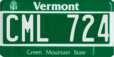 VT license plate CML724