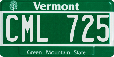 VT license plate CML725