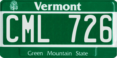VT license plate CML726