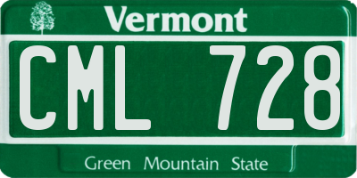 VT license plate CML728