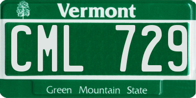 VT license plate CML729