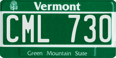 VT license plate CML730