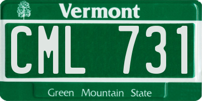 VT license plate CML731
