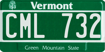 VT license plate CML732